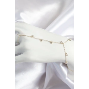 Pirinç Zirkon Taşlı Sallantılı Model Gold Renk Kadın Şahmeran