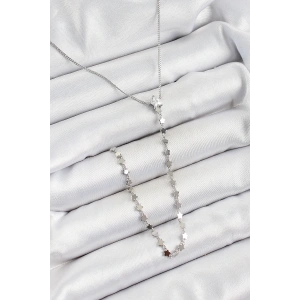 Pirinç Zirkon Taşlı Yıldız Figürlü Y Model Gümüş Renk Kadın Kolye