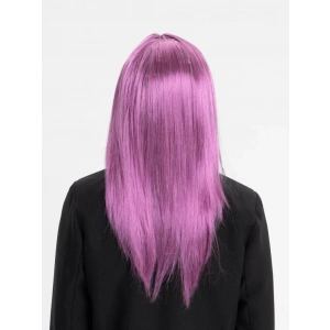 Rose Pembe Renk Düz Kesim Uzun Parti Peruğu Takma Saç