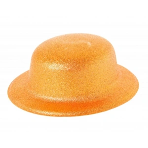 Mey İthalat® Turuncu Renk Simli Melon Yuvarlak Parti Şapkası 24x26 cm