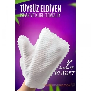TüysüzTemizlik Eldiveni Islak ve Kuru Temizlik Eldiveni Bambu Lifi