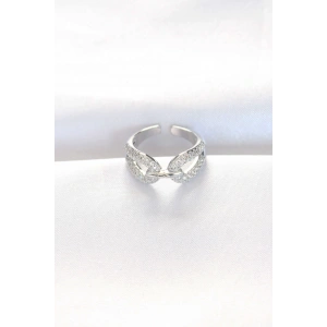 Zirkon Taşlı Silver Renk Ayarlanabilir Yüzük