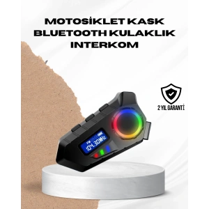 Mey İthalat® Bluetooth 5.4  İnterkom IP65 Toz ve Su Geçirmez LED Göstergeli