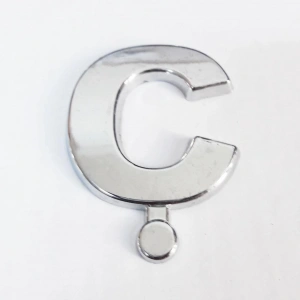 Mey İthalat® Cemax Ç Harfi  3,75 cm Krom Yapışkanlı