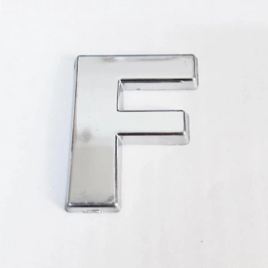 Mey İthalat® Cemax F Harfi  3,75 cm Krom Yapışkanlı