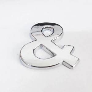 Mey İthalat® Cemax & İşareti 3,75 cm Krom Yapışkanlı