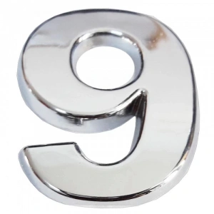 Mey İthalat® Cemax Krom Yapışkanlı 9 Rakamı 5 cm