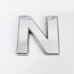 Mey İthalat® Cemax N Harfi  3,75 cm Krom Yapışkanlı