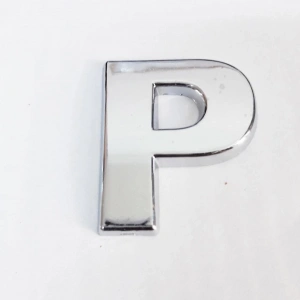 Mey İthalat® Cemax P Harfi  3,75 cm Krom Yapışkanlı