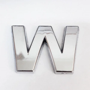 Mey İthalat® Cemax W Harfi  3,75 cm Krom Yapışkanlı
