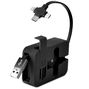 Cep Tipi Telefon Tutuculu Makaralı Uzayıp Kısalabilen 3ü 1 Arada USB Şarj Kablosu