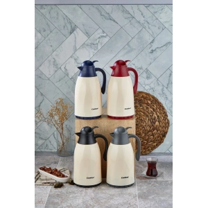 CKR-2075 1.3LT RENKLİ CAM HAZNELİ RETRO PLASTİK TERMOS (5047)