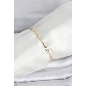 Mey İthalat® CM 14K Gold Renk Ataç Zincir Model Kadın Bileklik