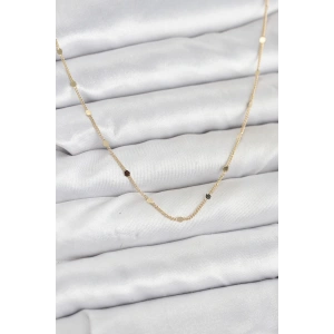 Mey İthalat® CM 14K Gold Renk Ezme Pul Model 60 cm Kadın Kolye
