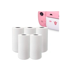 Çocuk Kamera Baskı Kağıdı, 5’li Rulo 57x25mm Çekirdekli Fotoğraf Baskı Termal Kağıt Rulo