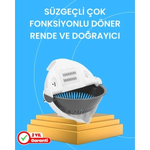 Mey İthalat® Çok Fonksiyonlu Dilimleyici ve Süzgeçli Mutfak Aparatı