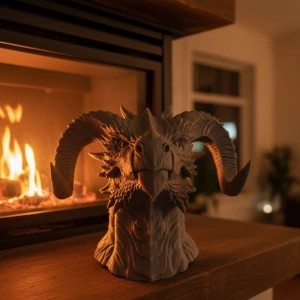 Mey İthalat® Dekoratif Ejderha Heykeli Özel Tasarım Mitolojik Figür 22x17 cm