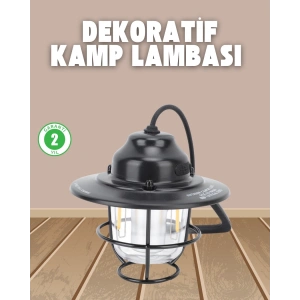 Mey İthalat® Dekoratif ve Fonksiyonel Taşınabilir Kamp Gece Lambası