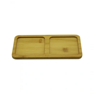 DİKDÖRTGEN - 2 BÖLMELİ - 10X19.5CM  AHŞAP BAMBU YAĞDANLIK ALTLIK (5047)