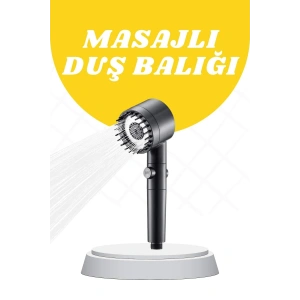Mey İthalat® Duş Başlığı Yüksek Basınçlı Masaj Taraklı 3 Kademeli