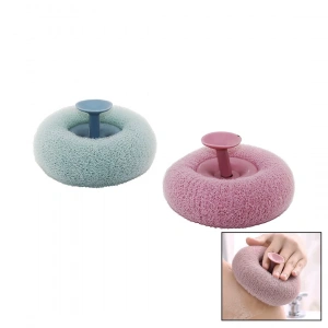 DUŞ MASAJ SÜNGERİ RENKLİ - BANYO LİFİ MASAJ NOKTALARI GÖBEKLİ VANTUZ SAPLI (5047)