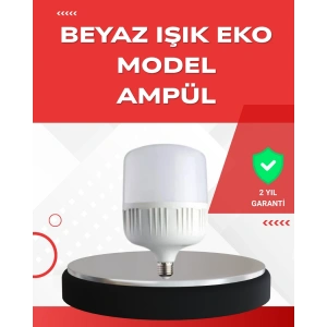 Mey İthalat® Elektrik Kesintileri İçin Şarjlı LED Ampul 30W E27 Beyaz Işık