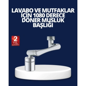 Mey İthalat® Esnek 1080° Musluk Başlığı 3 Eklemli Hareketli Su Modlu Lavabo Aparatı