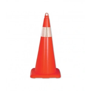 Esnek Kırılmaz Trafik Konisi Tek Reflektörlü 70 cm