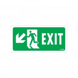 Exit Sol Aşağı Uyarı Levhası 17,5x25 KOD:958