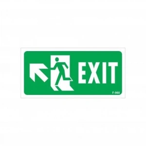 Exit Sol Yukarıı Uyarı Levhası 17,5x25 KOD:960