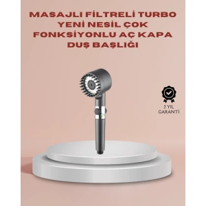 Mey İthalat® Filtreli Masaj Özellikli Duş Başlığı Aç Kapa Tuşlu