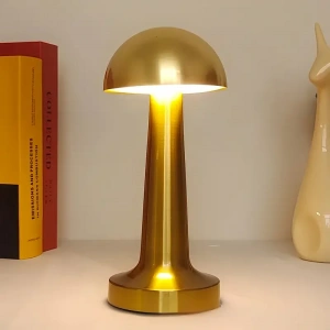 Forlife Dekoratif Şarjlı LED Mantar Masa Lambası Gold FL-8055 (5047)