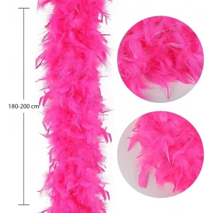 Fuşya Renk Kabarık Kalın Otriş Boa Tüy 6 cm Genişlik 180-200 cm Uzunluk