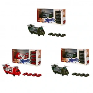 Mey İthalat® GARAJ SET POLİS AMBULANS ASKER TAŞIYICI HELİKOPTER ARB 3R