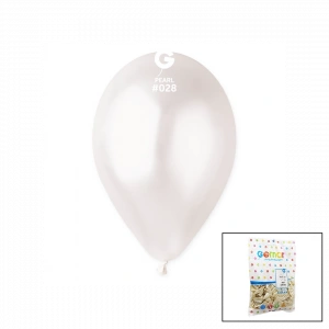 GM-110-28 METALİK - BEYAZ BALON 11&apos;&apos; - 28CM - 100 PARÇA (5047)