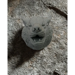 Mey İthalat® Gri Kurt Duvar Dekoru Asılabilir Dekoratif Heykel Tasarım