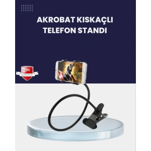 Mey İthalat® Güçlü Mandallı Akrobat Telefon Tutucu Masa Araç Uyumlu