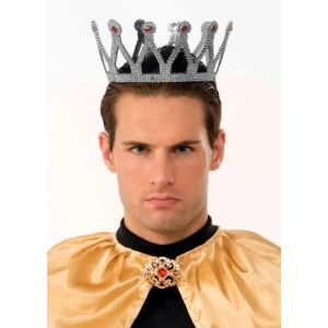 Gümüş Renk Çocuk ve Yetişkin Uyumlu Kral Tacı