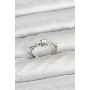 Gümüş Renk Pirinç Yıldız Model Kadın Yüzük