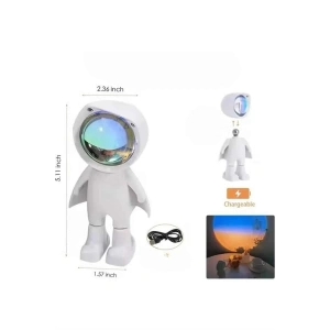 Mey İthalat® Gün Batımı Lambası Işık Arka Plan Projektör Sevimli Astronot Enerji Tasarruflu