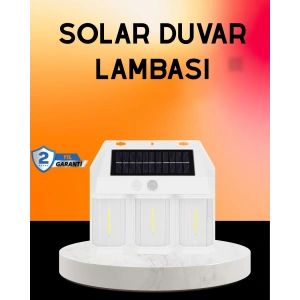 Mey İthalat® Güneş Enerjili 3 Modlu Duvar Apliği – Bahçe ve Garaj Aydınlatması