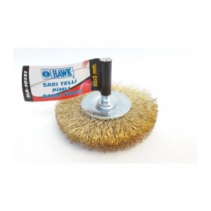 Mey İthalat® Hawk HA10131 Pimli Sarı Tel Daire Fırça 60x8 mm