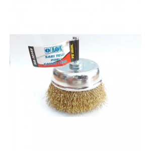 Mey İthalat® Hawk HA10149 Pimli Sarı Tel Çanak Fırça 75 mm