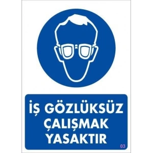 İş Koruyucu Takınız Uyarı Levhası 25x35 KOD:3