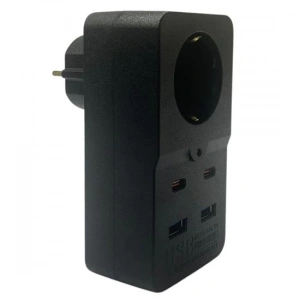 Isıya Dayanıklı Termal Akım Korumalı 1 Priz Girişli 2 USB Girişli 2 TYPE-C Girişli Pirz (5047)
