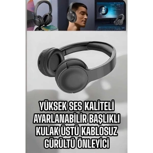 Mey İthalat® Kablosuz Bluetooth Kulaklık ANC/ENC Destekli Kulak Üstü Yüksek Ses Kaliteli