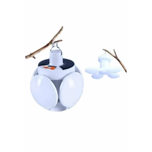 Mey İthalat® Kamp Lambası Güneş Enerjili Solar 5 Kanatlı Katlanır Lamba Karavan