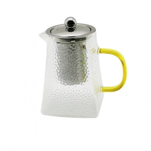 KARE KABARTMALI - BOROSİLİKAT  CAM DEMLİK 550ML (5047)