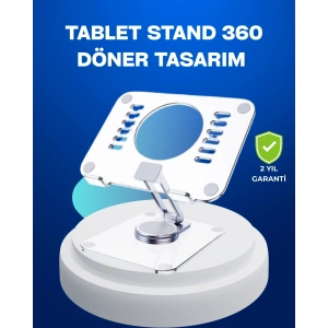 Mey İthalat® Katlanabilir Tablet Standı Ayarlanabilir Kaymaz Şeffaf Tasarım