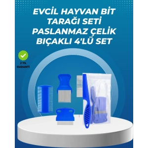 Kedi, Köpek ve Küçük Hayvanlar İçin 4 Parça Ergonomik Tarak Takımı